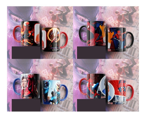 12 Plantillas Spiderman Taza Editbale Psd