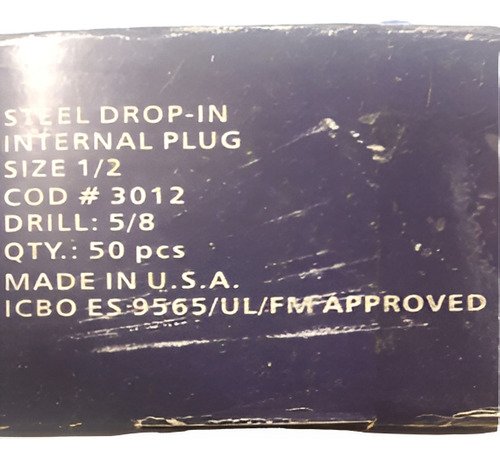 Ramplug Hiltin Americano 1/2 De Asero Precio Unitario