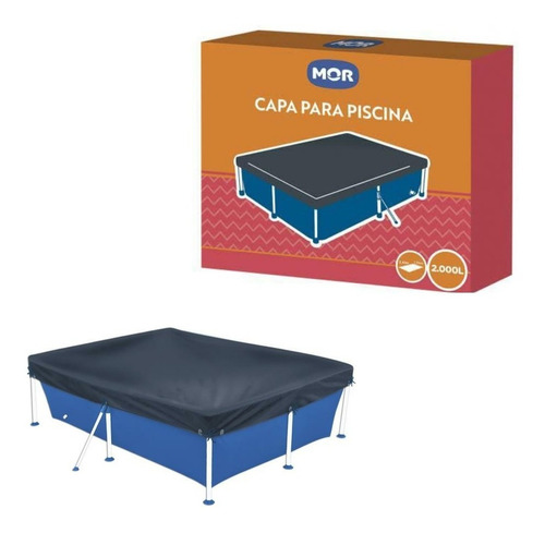 Capa Retangular Para Piscina 2000 Litros Standart Azul Mor 