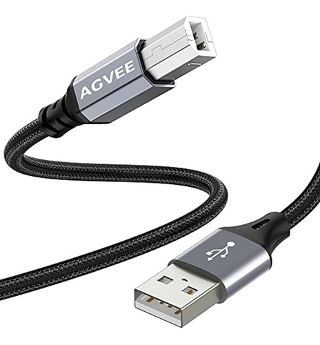 Agvee [2 Pack 6.6ft] Usb Midi Cable Usb-a 2.0 To Type-b Prin