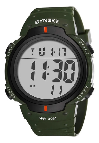 Reloj Digital Verde Militar Synoke. Cronómetro, Alarma, Luz