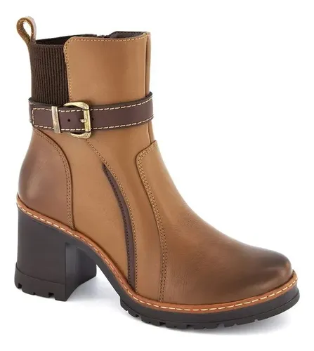 Botin Miel Piel Andrea Mujer 3298626 Env o gratis