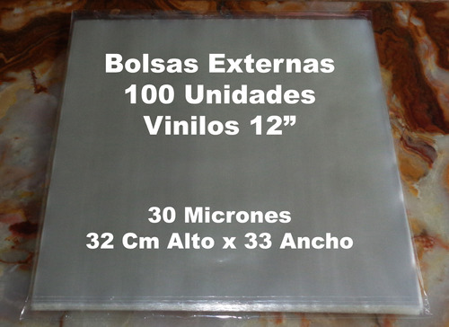 Bolsas Fundas Externas Para Discos De Vinilo X 100 Unidade