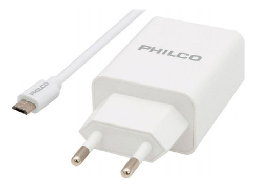 Cargador Philco 2.1a Doble Usb Con Cable Micro Usb