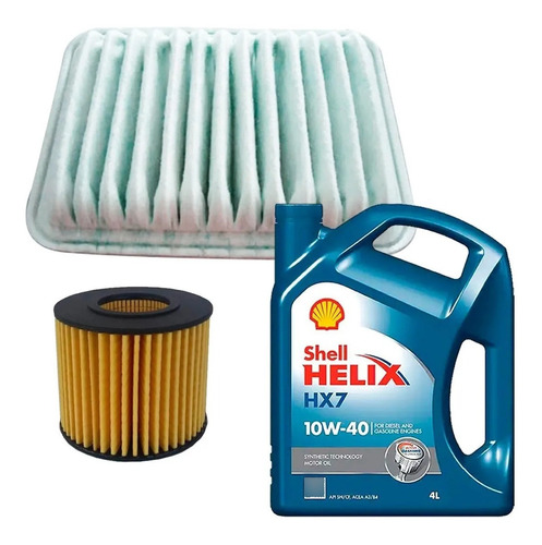 Kit Filtros + Aceite Shell Hx7 10w40 4lts Toyota Corolla 1.8