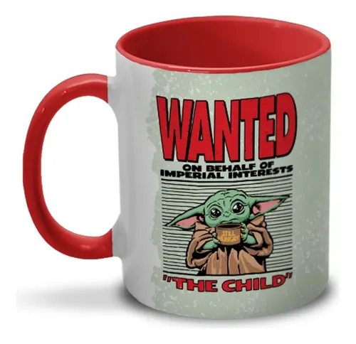 Caneca Baby Yoda 300ml Vermelha Disney