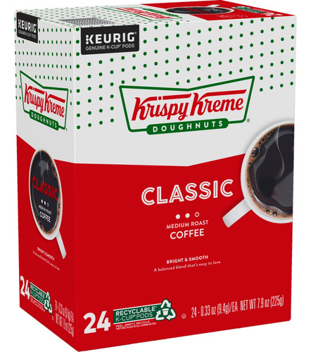 Cafe Capsulas Krispy Kreme 24 K-cups Classic Coffe Keurig