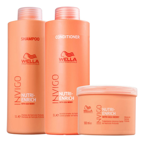 Kit Wella Nutri Enrich Shampoo E Condic. 1l + Máscara 500ml