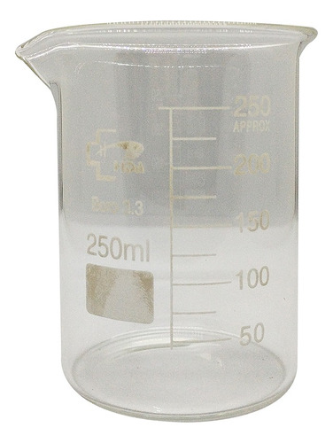 Imagen 2 de 9 de Vaso Vidrio Precipitado Hda Boro 3.3 250ml Importado