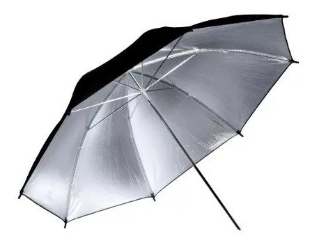 Sombrinha Refletora Preta Prata 91cm / Sombrinha Rebatedora