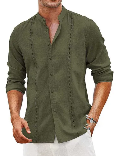 Guayabera verde menta hotsell