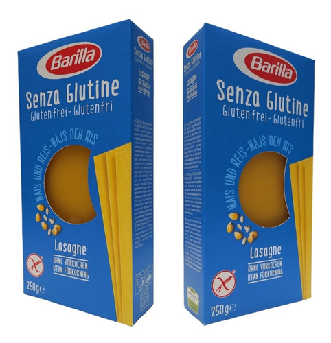 Massa Para Lasanha Barilla Sem Glúten Kit Com 2 X 250g