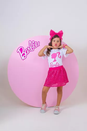 Conjunto Blusa e saia em Paete Barbie menina blogueirinha moda