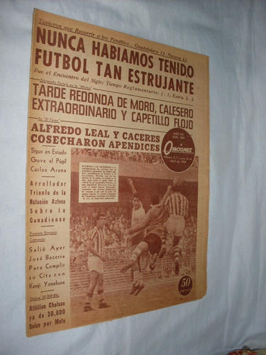 Chivas Campeón De Campeones 1960 Periódico De Colección !!