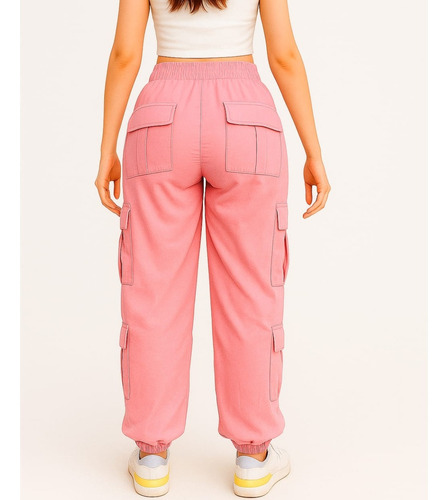 Pantalón Jogger Doble Cargo Para Mujer Tela Fresca