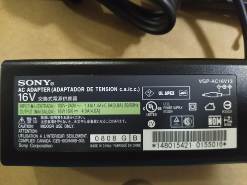 Cargador Para Laptop Vaio De 16v