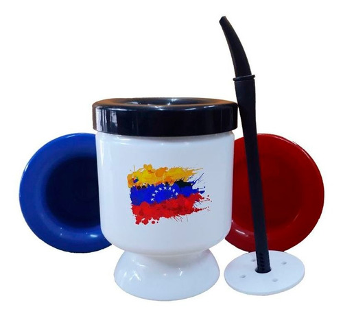 Mate Plastico Bandera De Venezuela Diseño Pintura