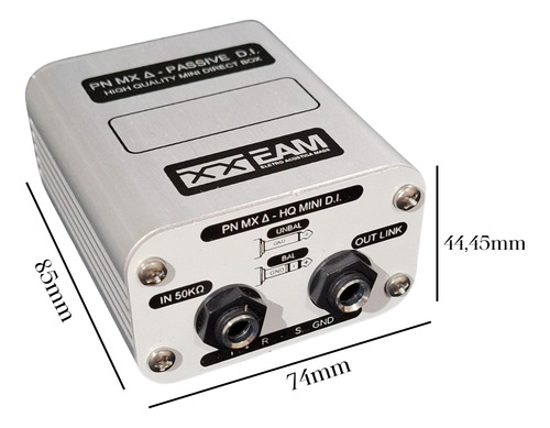 Mini Direct Box Pn Mx Delta Passivo 1 Canal Interface Audio