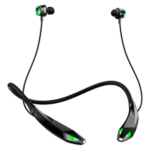 Audífonos Gamer Binden Dark Snake 18 Horas Batería Neckband Ergonomicos Color Negro Con Luz Verde