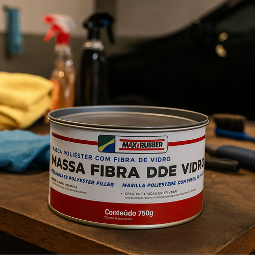 Limpeza Massa Poliester Com Fibra De Vidro 750g Maxi Rubber