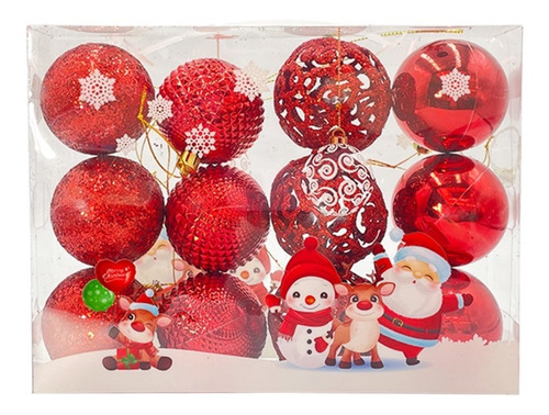 Imagen 3 de 3 de Esferas Navideñas Tonos Rojizos