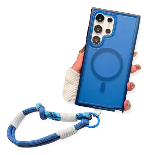 Funda Para S23 Ultra + Correa Strap + Envio Incluidos Gb08 Azul Claro