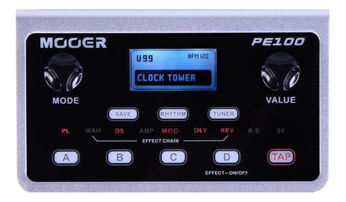 Mooer Pe100 Portátil Escritorio Superior Guitarra Multi Efec