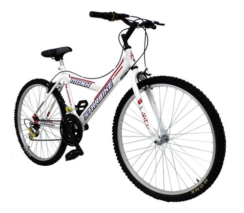 Imagen 1 de 1 de Mountain bike Monk StarBike 2.1  2020 R26 18v frenos v-brakes color blanco/rojo