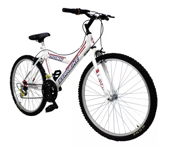 Mountain bike Monk StarBike 2.1  2020 R26 18v frenos v-brakes color blanco/rojo