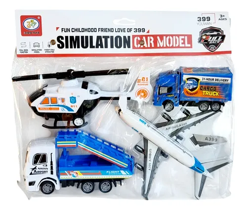 Set Aeropuerto Avion Auto Camion Helicoptero