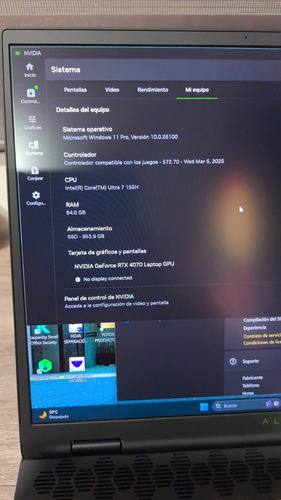 Laptop Alienware M16 R2 Negro 64gb De Ram Windows 11 Dark Moon (Usado)
