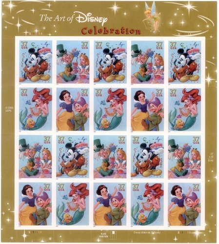El Arte De Disney Celebracion Hoja Completa De Sellos Posta