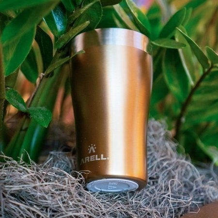 Imagem 5 de 9 de Copo Térmico De Cerveja 500ml Dourado Metallic Gold - Arell