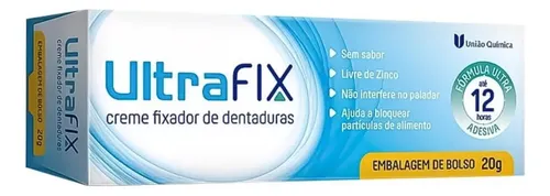 Fixador De Dentadura 12 Horas Ultrafix Sem Sabor Creme 20g ...