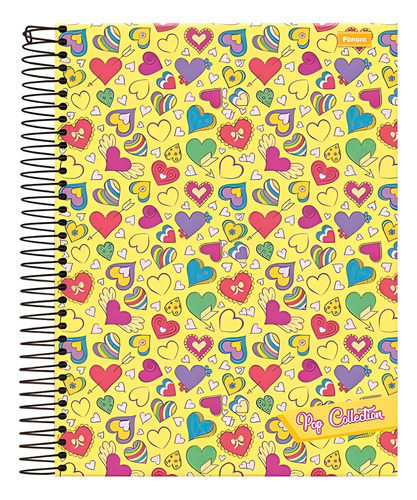 Caderno 10 Matérias - Pop Colection Cor Unica