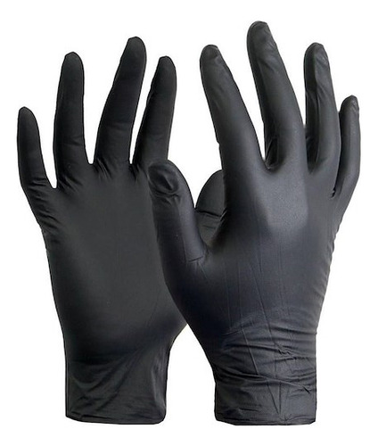 Guantes De Nitrilo Rosa Reforzado Anmat Cajon 10cajas X100u Color Negro Talle L