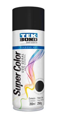 Tinta Spray Preto Fosco Uso Geral 350ml Tekbond 23001006900