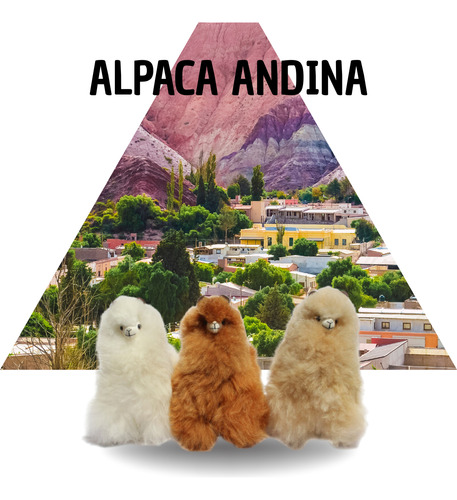 Suave Peluche Alpaca Pelo Natural Regalo Típico Norteño Blanca / Marrón / Gris