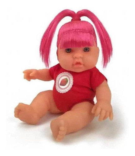 Boneca Bella Fruta Baby 16cm Morango Presente Menina 3020