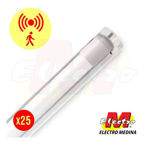 Liston + Tubo Led Sensor 18w Luz Fria X25 Electro Medina