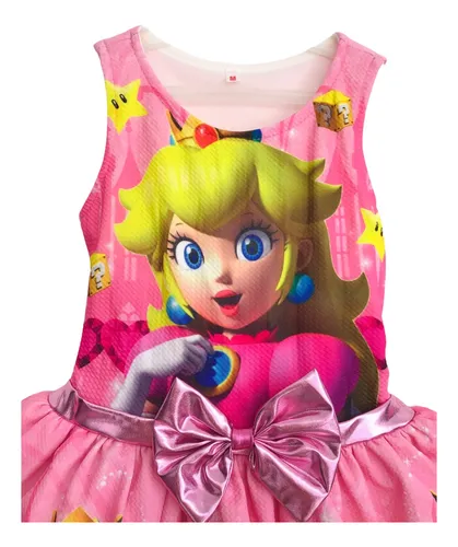 Vestidos Disfraz Bebé Niña Princesa Peach Mario Bross Película Fiesta  Cumpleaños Con Diadema | Meses sin intereses