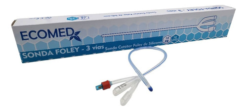 Sonda Foley 3 Vías 18fr En Silicon Ecomed. Caja X 10