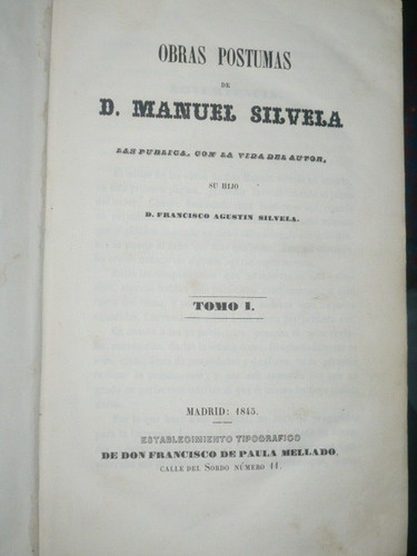 Obras Postumas De D. Manuel Silvela