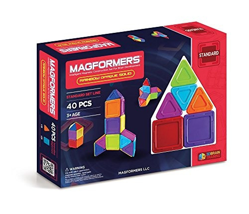 Magformers Rainbow Opaque Solid Set (40 Piezas)