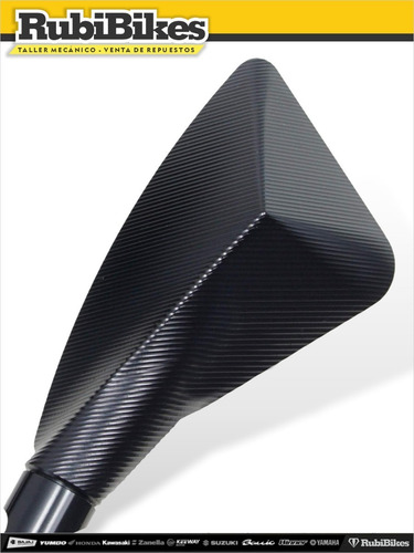 Imagen 5 de 7 de Espejos Para Moto Aluminio Cnc Brazo Largo Negro