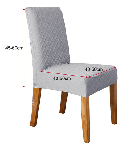 Funda Para Silla De Comedor Stretch Diamond Lattice, Gris Cl