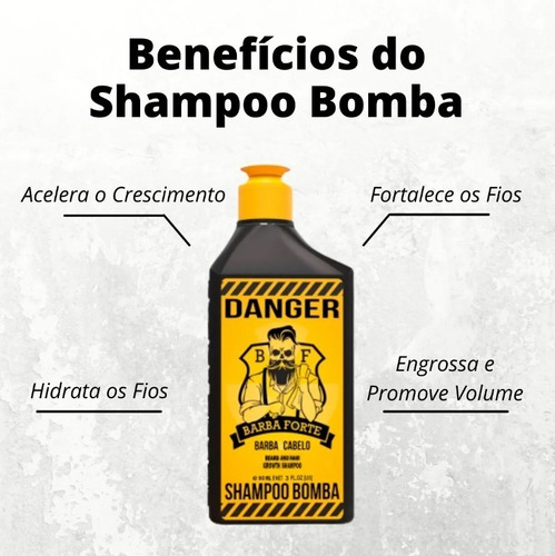 Barba Forte Kit Danger 2 Sh + 2 Cond + 1 Balm + 1 Óleo