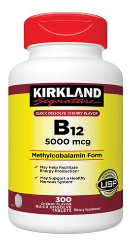 Vitamina B12 Kirkland Rápida Disolución 5000 Mcg - 300 Tabs.