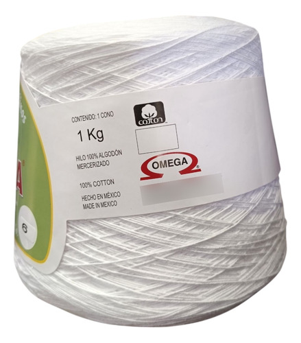 Hilo Omega Crochet #6 Kilo Blanco
