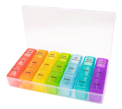 Pastillero Organizador Semanal De Medicacion Color